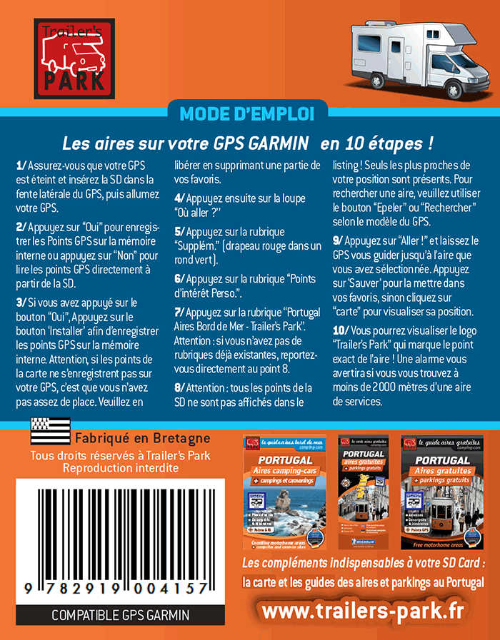 Mode d'emploi - SD-Card des Aires et Parkings sur le Bord de Mer au Portugal
