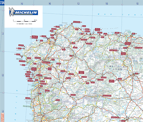Extrait de la Carte Espagne des Aires Gratuites